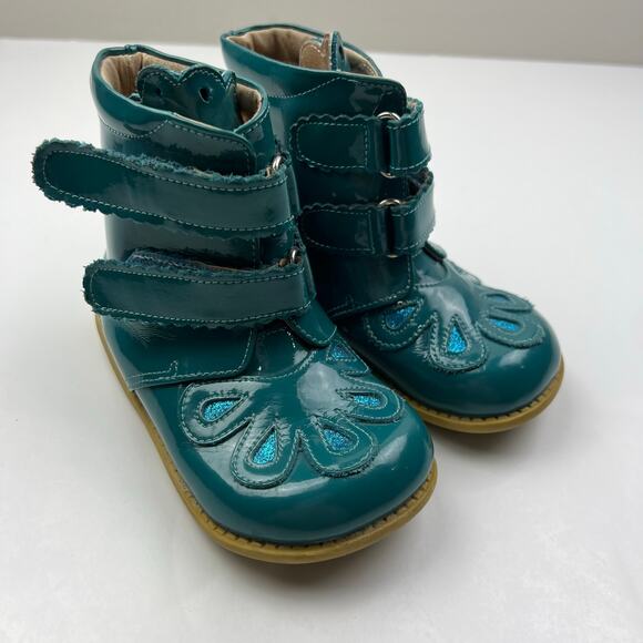 Livie & Luca Teal Floret Boots - Picture 1 of 7